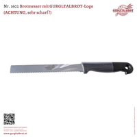 Nr. 1602 Brotmesser mit GURGLTALBROT-Logo (ACHTUNG, sehr scharf !)